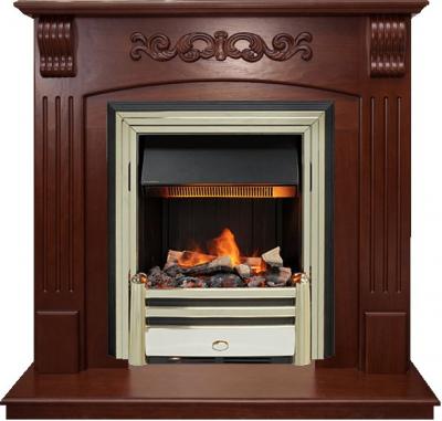 Каминокомплект Sorrento угловой - Орех с очагом Cavendish