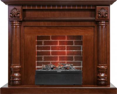 Каминокомплект  Edinburg - Орех / Кирпич с очагом Juneau