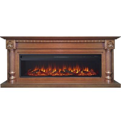 Каминокомплект Edinburg 60 - Орех с очагом Vision 60 LOG LED