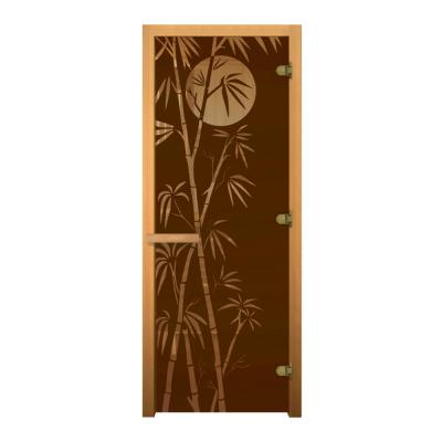 Дверь стекло Бронза Матовая "БАМБУК" 190х70 (8мм, 3 петли 710 CR) (ОСИНА) Лев