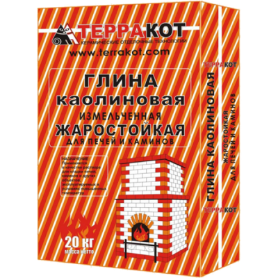 Глина каолиновая "Терракот" жаростойкая, 20 кг