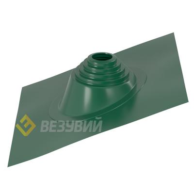 Кровельный проход "ВЕЗУВИЙ" №17 (д.75-200мм, 455х455мм) угл, силикон, Зеленый