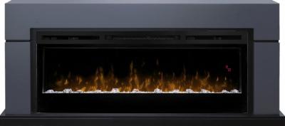 Каминокомплект Lindos (линейный) - Серый графит с очагом Prism BLF5051