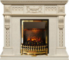 Каминокомплект Corsica - Слоновая кость с патиной (Ширина 1100) с очагом Atherton