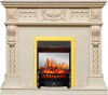 Каминокомплект Corsica - Слоновая кость с патиной (Ширина 1100) с очагом Fobos FX M Brass