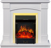 Каминокомплект Boston - Белый (Высота 925см) с очагом Majestic FX Brass